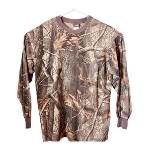 Vintage Ranger Camo Long Sleeve Tee Shirt Size XL Hunting Outdoor Pocket